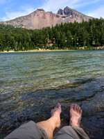 Resting my feet at Green Lakes