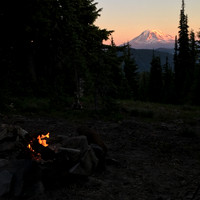 Thursday Night Camp with Fire and Mt Adams 1