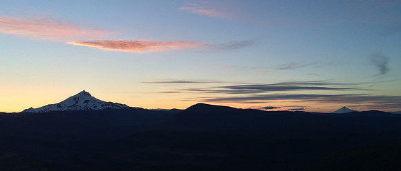 Mt. Jefferson and Hood at sunset