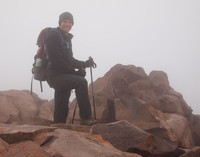 Summit photo in the clouds