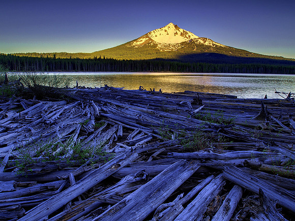 Mt. McLoughlin sunrise from Four Mile Lake