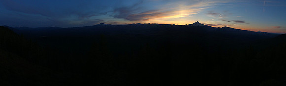 Sunset panoramic from the deck on Green Ridge Lookout
