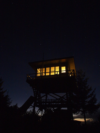 Bald Knob Lookout and stars