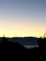 Crescent moon at sunrise