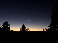 Crescent moon at sunrise